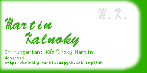 martin kalnoky business card